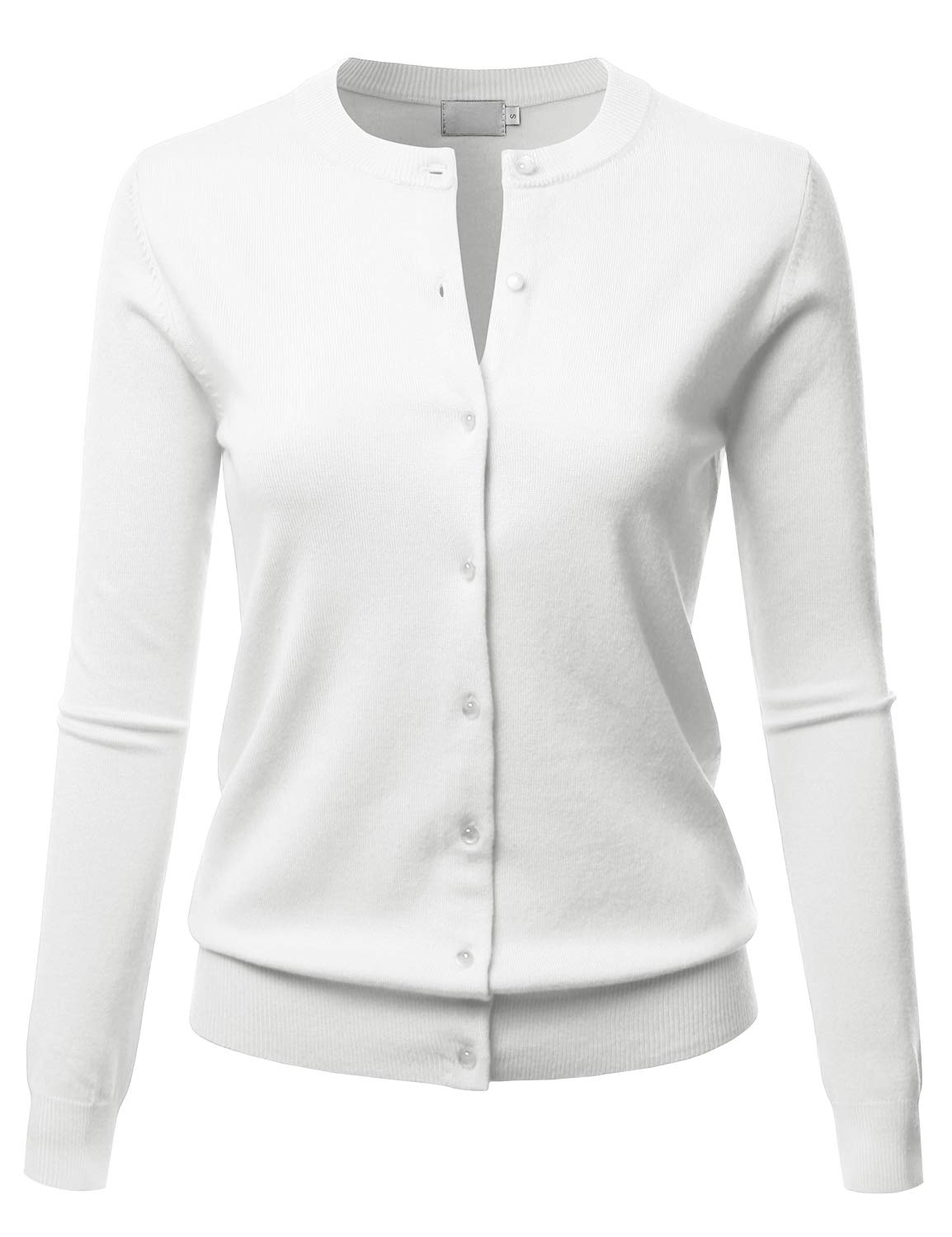 LALABEE Women's Crew Neck Gem Button Long Sleeve Soft Knit Cardigan Sweater for Casual Chic Style
| LALABEE Women's Cre