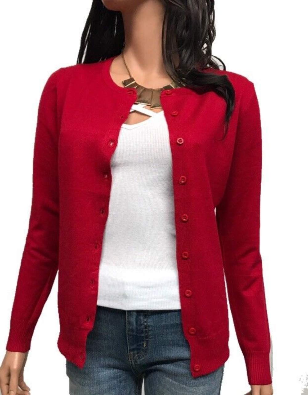 Cielo Women's Solid Basic Stretch Button Down Knit Sweater Cardigan for Casual Style
| Cielo Women's Solid Basic Stretc