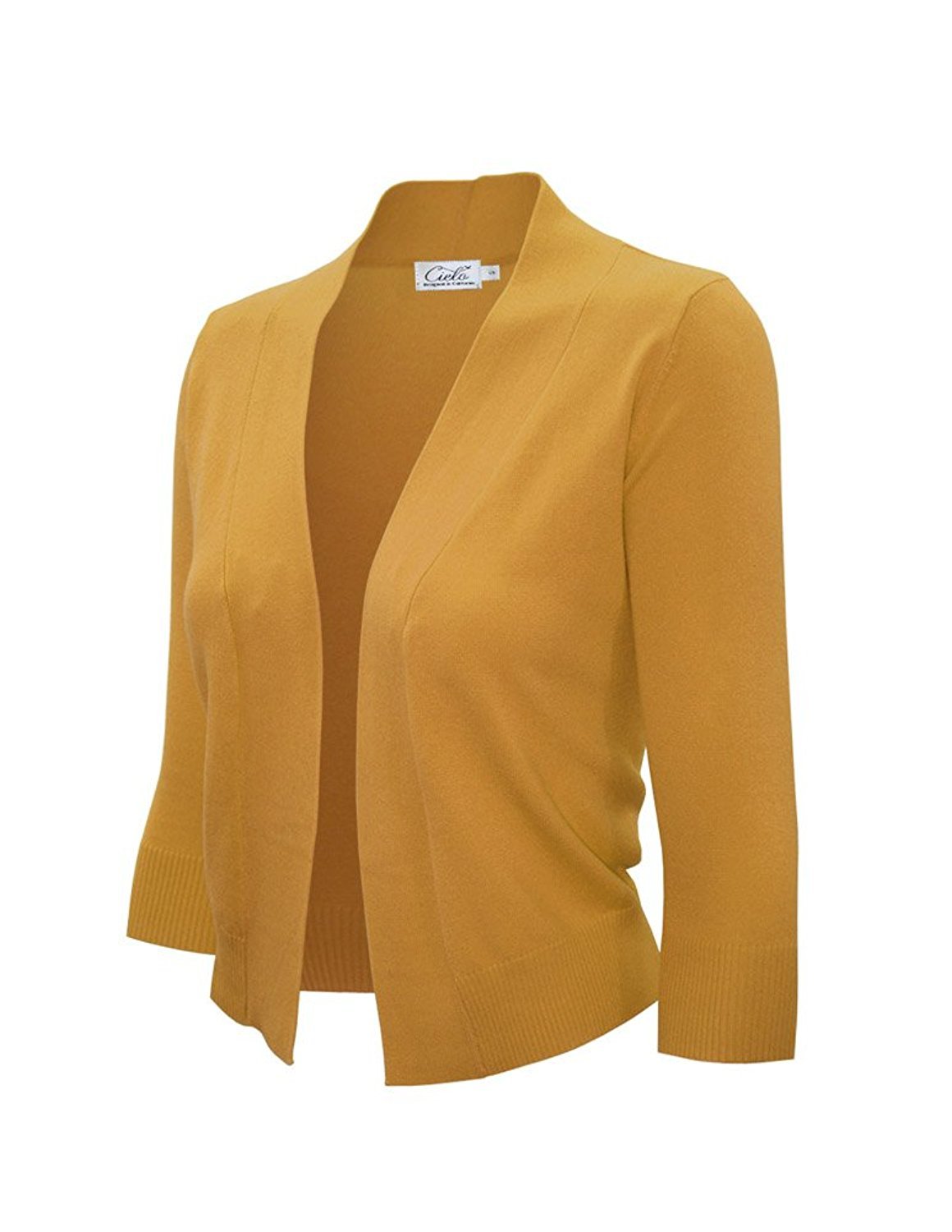 Cielo Women's Knit Cropped Sweater Bolero Cardigan Three Quarter Sleeve for Casual Wear Soft & Stylish Warmth Available